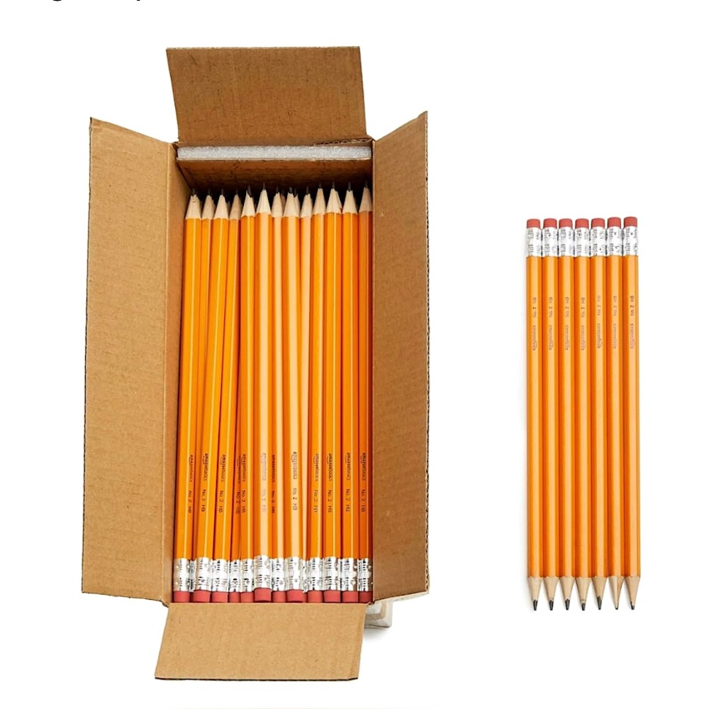 NWT Wood-Cased #2 Pencils, Pre-sharpened, HB Lead Bulk Box, 134 Count, Yellow